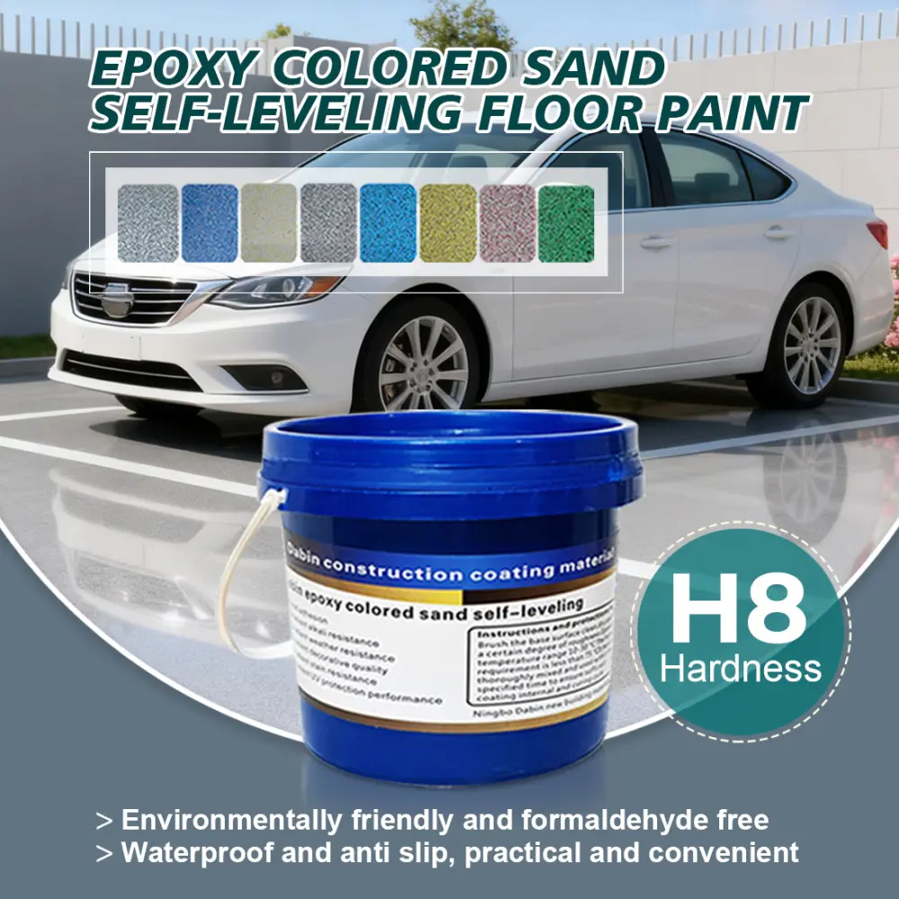 Epoxy Color Sand Floor Paint - 4-11kg, Anti-Rust, Waterproof, Protective Coating for Metal Floors, Translucent, 26-70 Square Feet