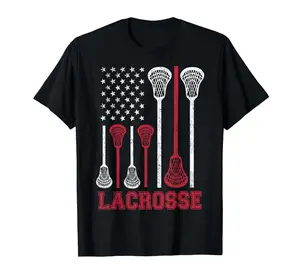 Lacrosse American Flag Lax Shirt Men Women Boys Girls Gifts T-Shirt