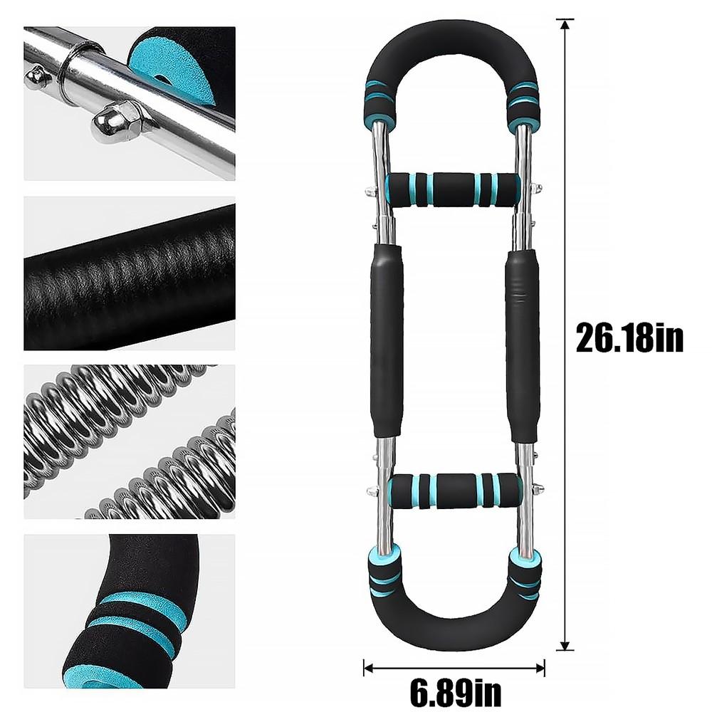 Chest Shoulder Forearm Exerciser, Home & Gym Dual-Use Upper Body Muscle Training Device, 60-100lb Adjustable Power Twister Bar, Portable Detachable Fitness Machine