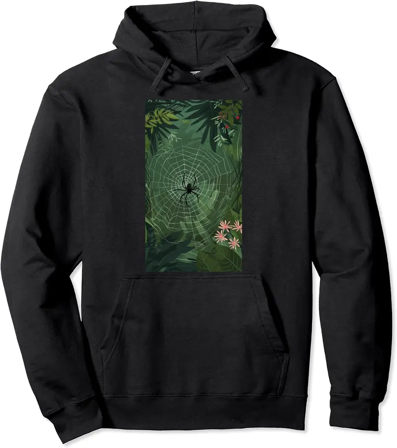 Black Widow Spider Web Nature Jungle Arachnid Pullover Hoodie - Nicolelebro Shop 48B0CY9PK347