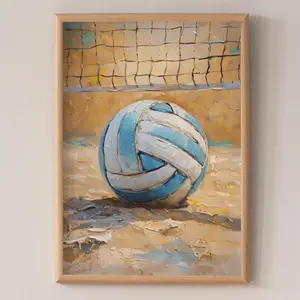 Unframed, Room Decor, Volleyball Art Poster, Impressionist Art, Wall Art for Sports Enthusiasts, Volleyball Gift, Volleyball Art, Volleyball Decor, Sports Gift– 5 Size, 8x12 to 27x40 inch