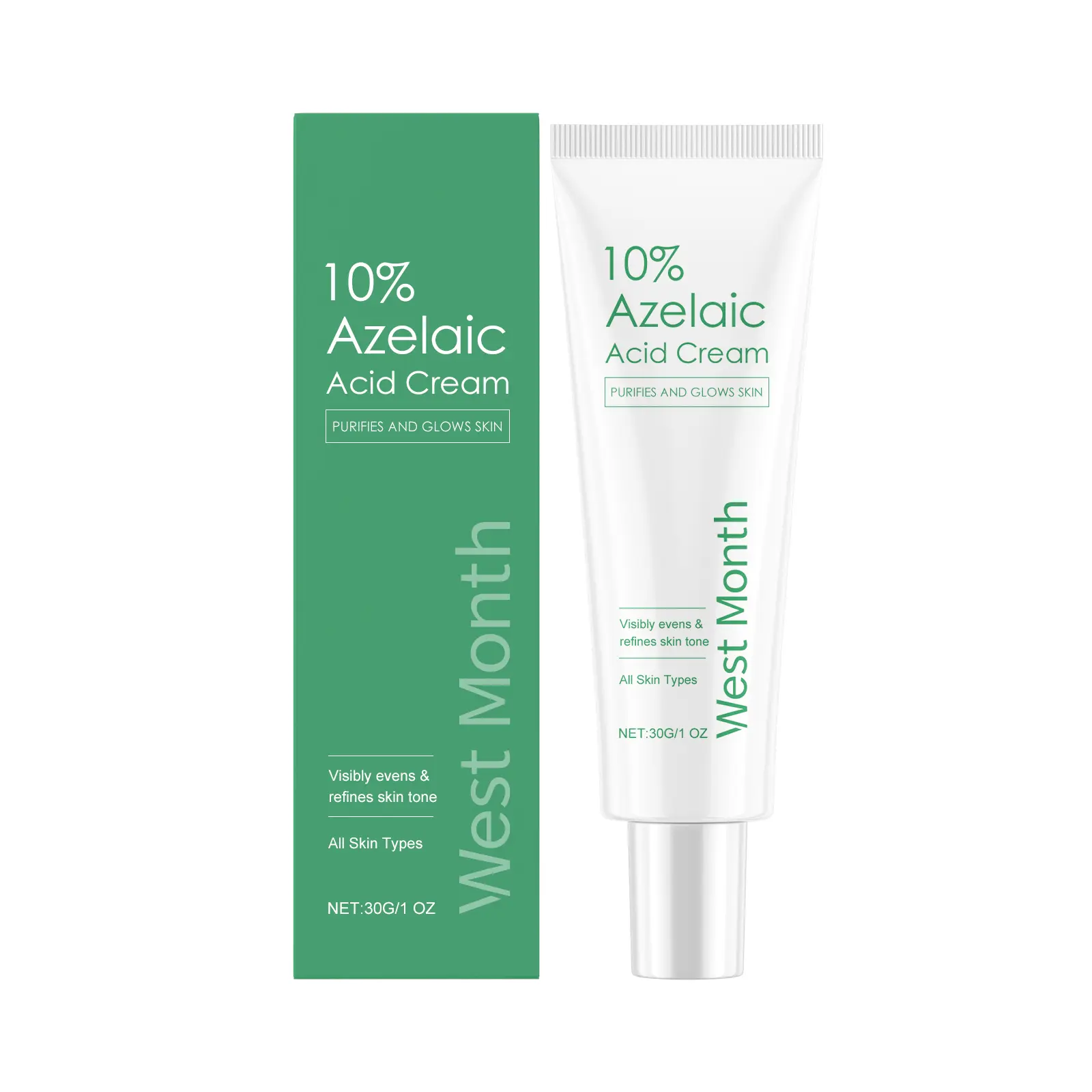 West Month Azelaic Acid Essence Cream, Repair Moisturizing Moisturizing Face Oil Control Moisturizing Mild Refreshing Cream