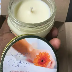 Taylor Candle Clean Cotton 8oz Mason Jar - Scented Candle for Home Decor