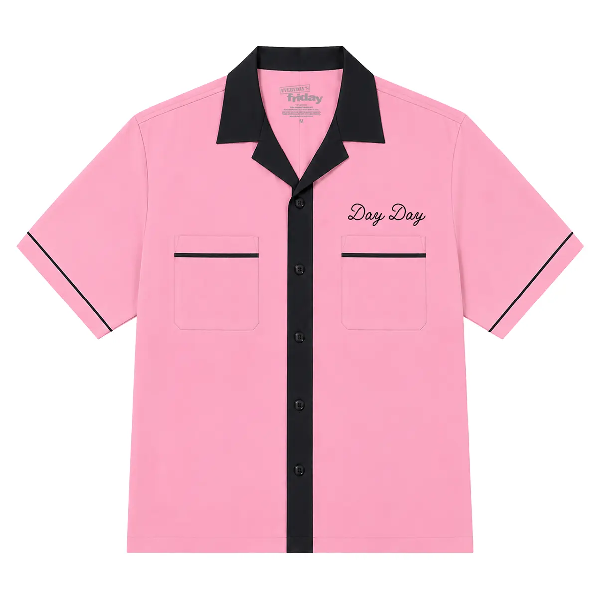 Pinky's Records & Discs Bowling Shirt - Pink