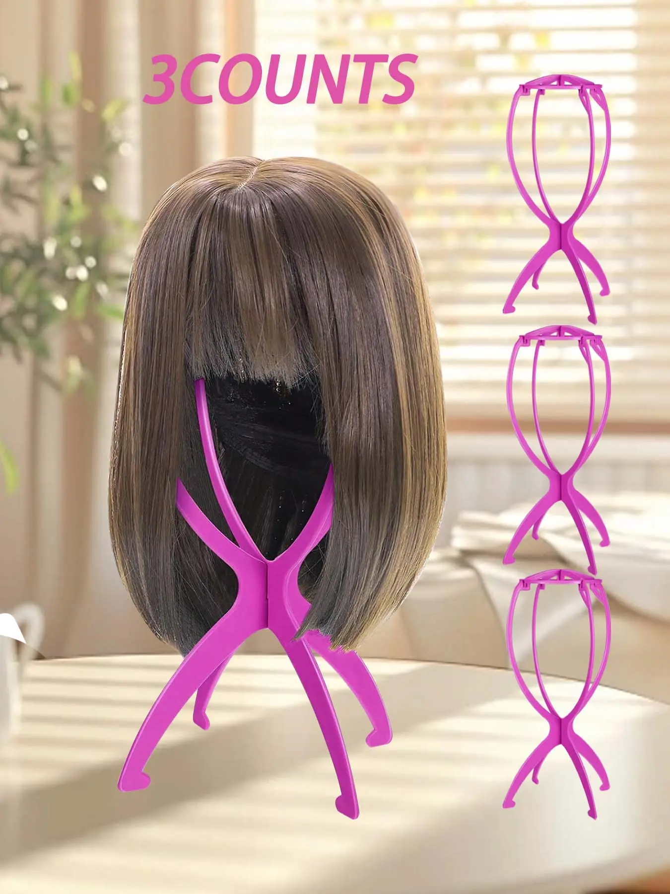 Wig Stand, Portable Folding Wig Stand with Effortless Assembly, Hair Salon Tools & Accessories for Daily Use, Hair Accessories for Women & Men