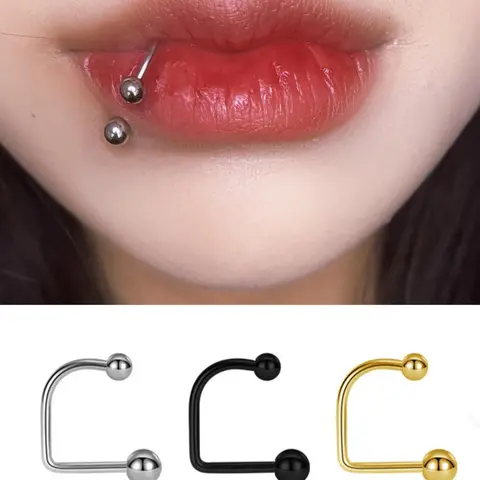 Unisex Punk Style Streets Style Lip Piercing Jewelry, 3pcs/set Street Trendy Minimalist Design Vintage Lip Rings, Lip Accessories, Chic Retro Body Jewelry, Body Piercings for Party Decor, Fashion Body Jewelry
