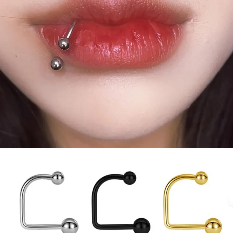 Unisex Punk Style Streets Style Lip Piercing Jewelry, 3pcs/set Street Trendy Minimalist Design Vintage Lip Rings, Lip Accessories, Chic Retro Body Jewelry, Body Piercings for Party Decor, Fashion Body Jewelry