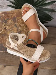 Women's New One Strap Toe-Exposed Sandals Summer Fashion Versatile Thick Sole Anti-Slip Beach Shoes Casual Vacation Thong Sandals