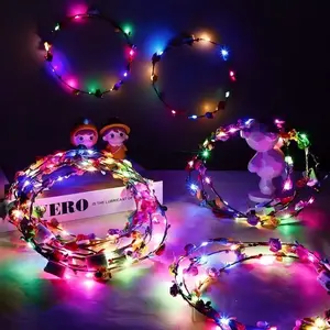 30PCS LED Flower Crown Headband for Girls Light Up Floral Hairband Glowing Party Favors Unique Gifts Under 30 Dollars Perfect for Birthday Wedding Festival Concert