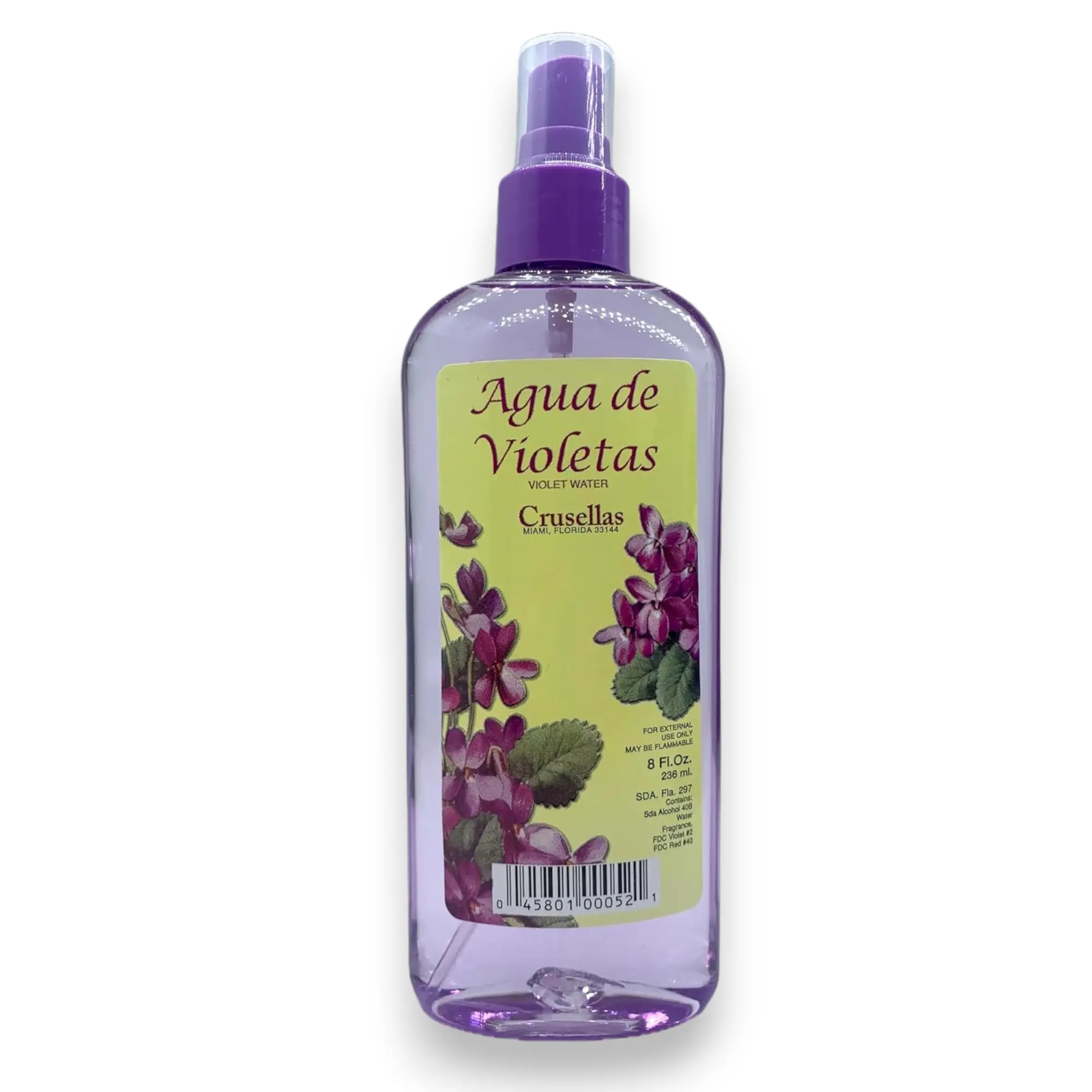 Floral Violet Water Body Splash, 8 fl oz Refreshing Mist Spray, Violet-Scented Cologne, Aromatic Fragrance for Body & Home Use