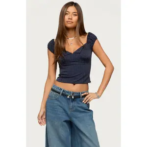 Edikted Women's Eugenia Pinstripe Top
