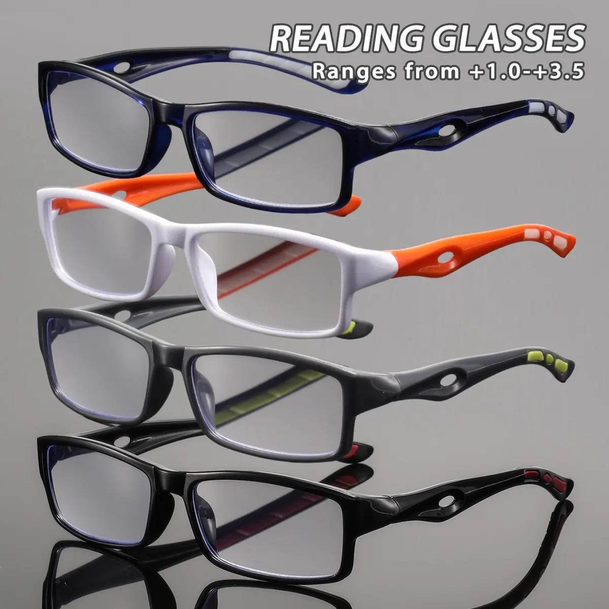 Men's Plastic Square Reading Glasses, Square Frame Eyeglasses, Vintage Modern Japanese Style, Casual Lightweight Fashion Eyewear for Daily Use at Home, Trendy Frames, Geometric Frame Glasses, Casual Stylish Glasses