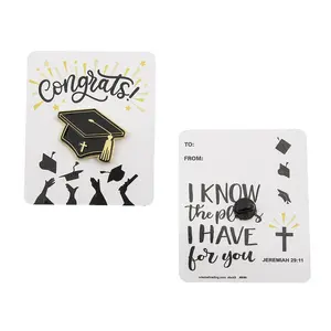 Religious Graduate Enamel Pins - 12-Pc Set, 1.25in x 1in Durable Metal Religious Cross Pins, Carded for Gifting, Durable Metal Pins