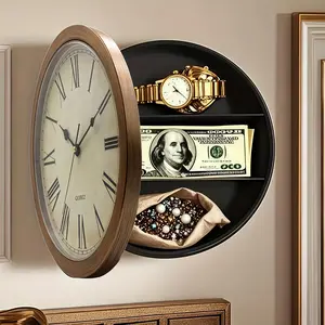 This 10-inch concealed safe wall clock features a hidden coin safe, making it ideal for home or office security, allowing you to discreetly store cash, jewelry, and valuables.