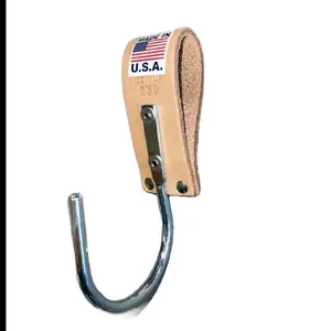 USA Leather Hook - Made in USA Leather with Number 539 - Simple Design  Hanging Fastener