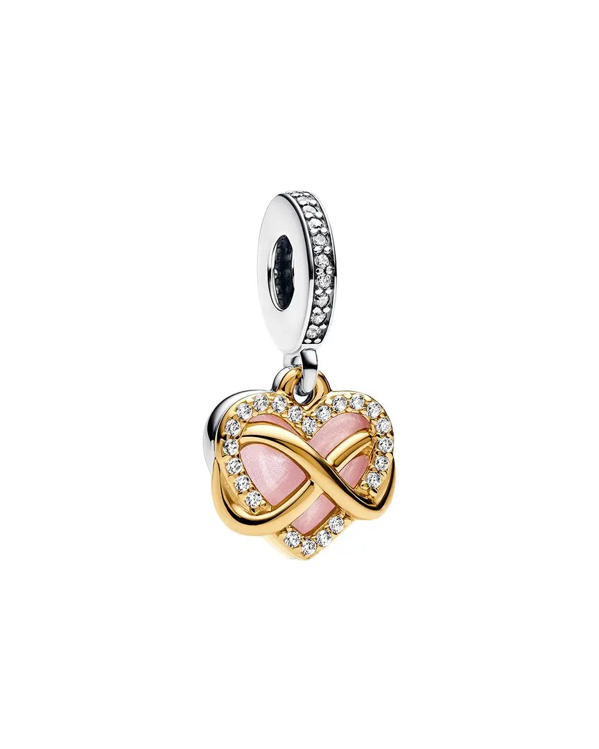 Pandora Moments Silver & 14K Plated CZ Sparkling Infinity Heart Dangle Charm