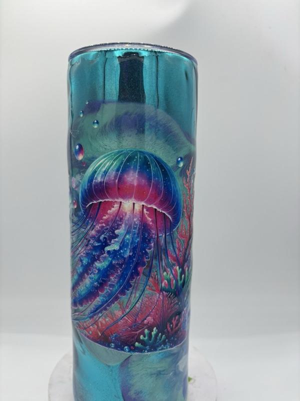 20oz Skinny Tumbler Jellyfish Bottle - Unique Drinkware with Vibrant Design for Everyday Use