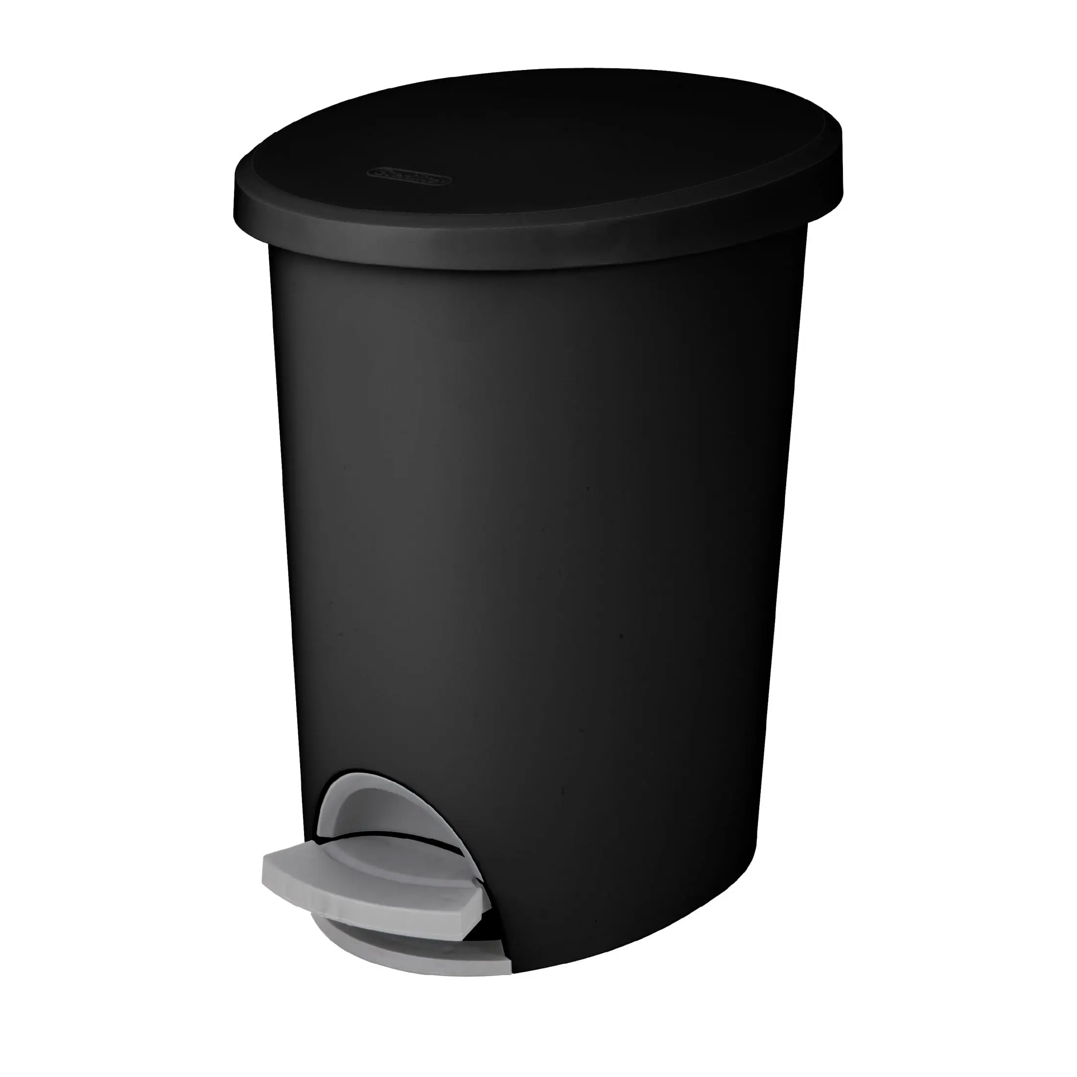 2.6 Gal BPA-Free Small Plastic Bathroom Trash Can with Step Lid, Removable Liner, Black for Bathroom, Bedroom
