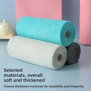 Hand Tearable Superfine Fiber Rolled Towels Dry Wet Dual