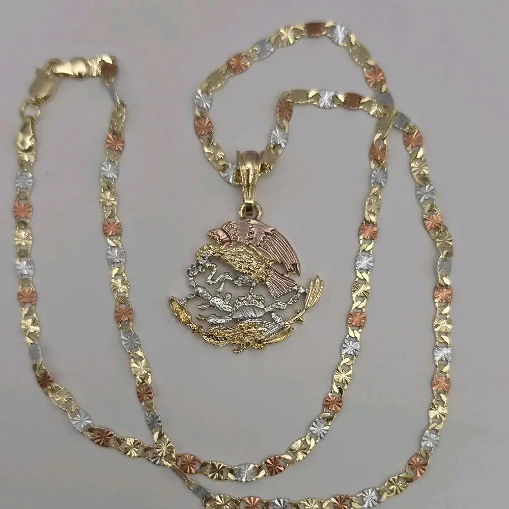 MEXICAN EMBLEM  fashion style gold-plated three colors beautiful design 24"inches