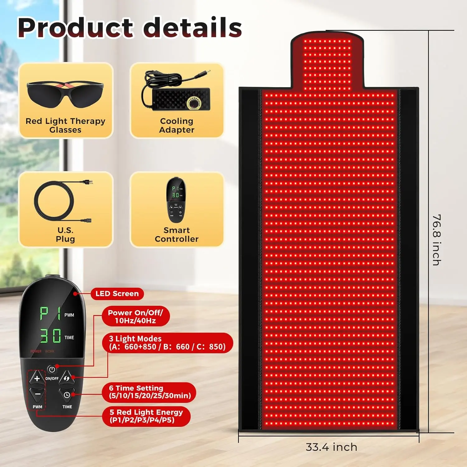 Red Light Therapy Mat, Eligible Red Light Therapy Blanket, 2in1 LEDs