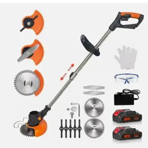 21V Telescopic Electric Lawn Mower, Household Weeding Machine, Lithium Battery Rechargeable Grass Trimmer, High-Power Lawn Mower