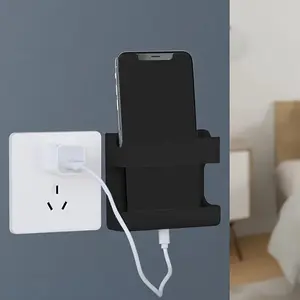 1pc Wall mounted remote control and Cellphone storage box, multifunctional adhesive wall, no drilling, bedside, bathroom storage bracket, Cell Phone Holder, Universal Phone Holder, Multifunctional Phone Stand