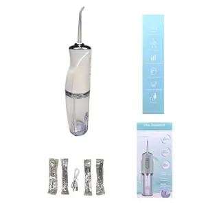 Cordless Water Flosser - Rechargeable Portable Oral Irrigator with 3 Modes, 4 Jet Nozzles, Waterproof Design, Gentle for Sensitive Teeth, Home & Travel Plaque Removal Daily Toiletry, Nozzle