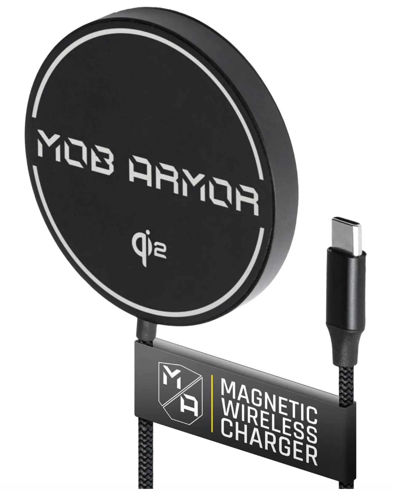 Mob Armor FLEX Charge 2 Magnetic Phone Charger - Qi2 Standard, MagSafe, 15W Speed, USB Type-C Input, Mountable Charging Solution, Compatible with Mobnetic Maxx, Maxx.ms & Slim Chargers