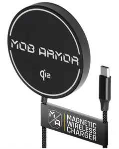 Mob Armor FLEX Charge 2 Qi2 & MagSafe Magnetic Wireless Charger with USB-C Input for Phones 15W Charging Speed
