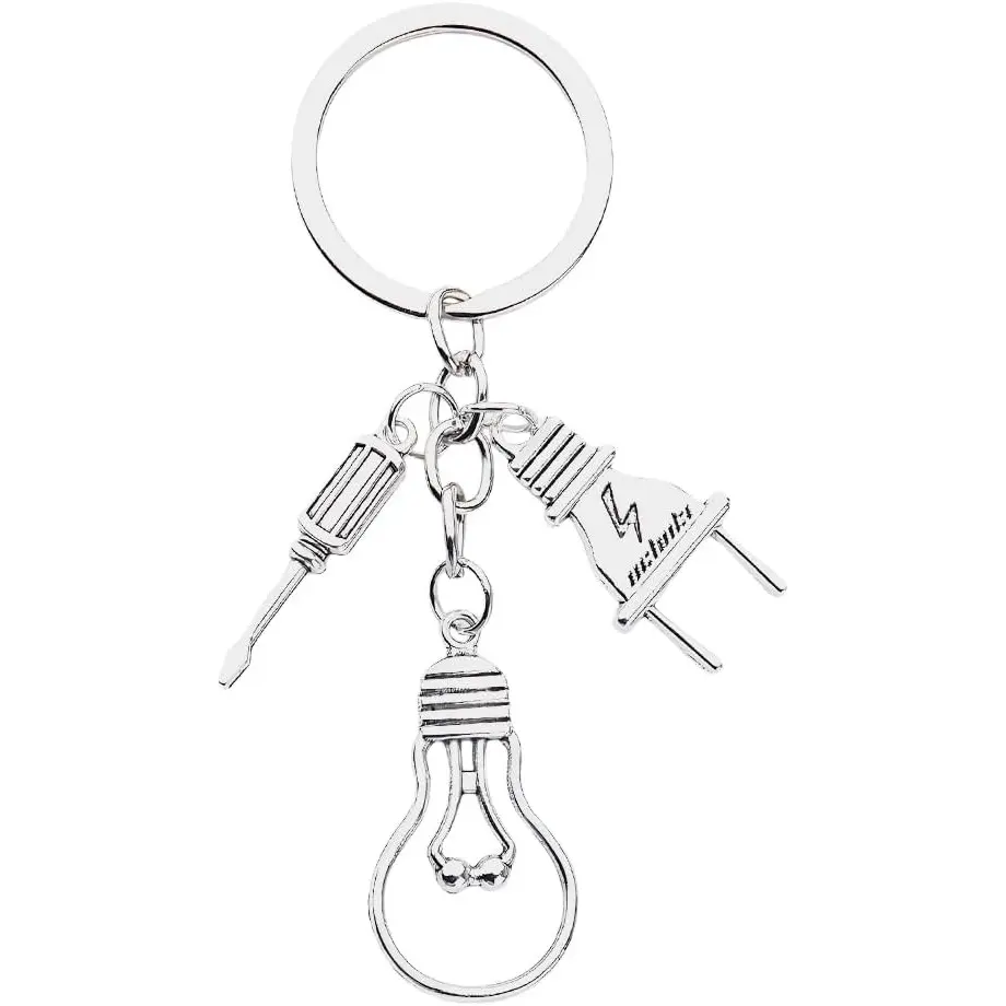 Electrician Gifts Keychain for Husband, Boyfriend, Valentines Day, Electricians, Appreciation, Thank You, Lineman, Retirement, Dad, Grandpa, Men, Birthday, Son