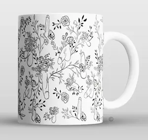Floral Willy Pattern Coffee Mug, Sassy Coffee Mug, NSFW Ceramic Mug, Funny Mug for Friends Roommate, Sarcastic Gift for Husband Friend Dad Mom Wife, Best Gift for Boyfriend Girlfriend