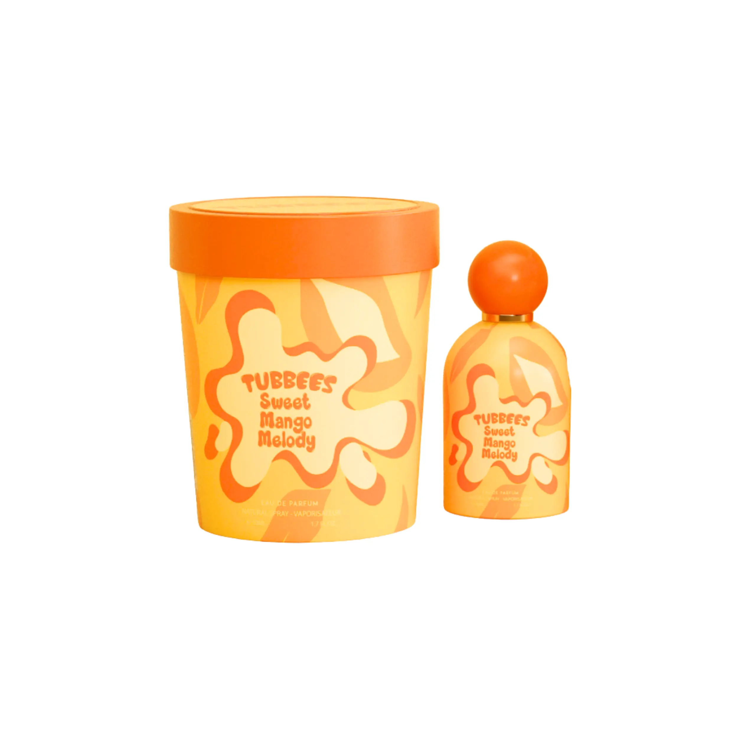 Grandeur Tubbees Sweet Mango Melody Unisex EDP Perfume Spray, 50ML (1.7FL.OZ) Fruit Floral Scent Mini Toiletries for Purse Self-Care Item