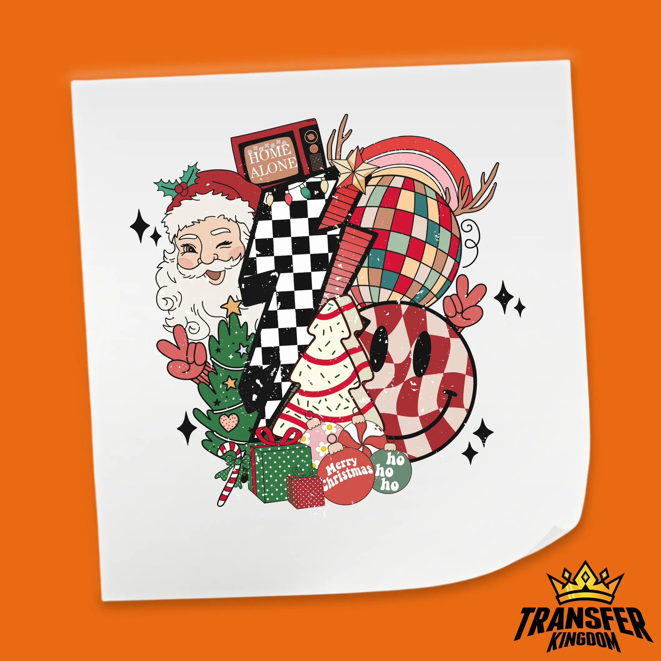 XMAS SANTA SMILEY Christmas Design - DTF heat transfer
