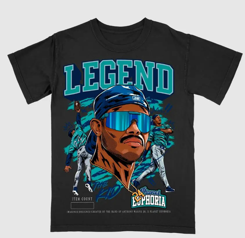 Youth and Adult Ken Griffey Jr 'The Kid' Planet Euphoria Shirt, 90s Graphic Tees, Graphic Tee, Kids Clothing, Youth Clothing, Boys Clothing