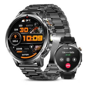 1.85 Inch Smartwatch with Bluetooth-compatible, IP68 Water Resistant, 1000mah Battery, Fitness Tracker, Android & iOS Compatible, Steel Case, Multifunctional Smartwatch