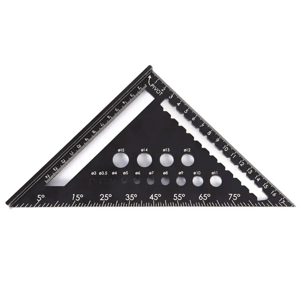 7 Inch Aluminum Alloy Triangle Ruler, Aluminum Alloy Carpenter Triangular Square, Measuring Tool for Engineering Design, Hardware, Measuring Instrument