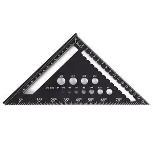 7 Inch Aluminum Alloy Triangle Ruler, Aluminum Alloy Carpenter Triangular Square, Measuring Tool for Engineering Design, Hardware