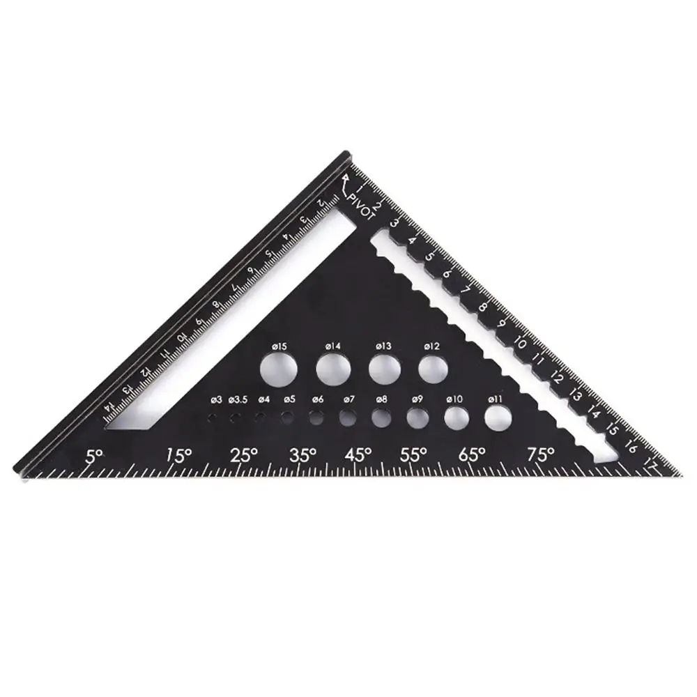 7 Inch Aluminum Alloy Triangle Ruler, Aluminum Alloy Carpenter Triangular Square, Measuring Tool for Engineering Design