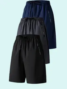 Men's Gym Shorts Five-Inch Pants, Casual Shorts with Zipper Drawstring, Suitable for Outdoor Running, Home Leisure, Pack of 3