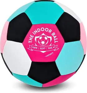 The Indoor Ball | Soft & Safe Indoor Soccer Ball, Size 4 | Essential Soft Ball for Silent Dribble, Juggling,  | Fun Silent Soccer for Girls Boys and Young at Heart