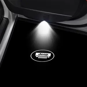 Jeep Logo Welcome Light, LED Projection Decor, Auto Door Open Illumination, Night Visibility Enhancement, Must-Have Car Modification Accessory, Car Decorative Light