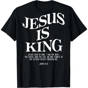 Men Gifts Bold Jesus Is King T-Shirt Featuring John 14 9 Scripture Verse.