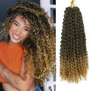 6 Packs Curly Crochet Hair 1B/27 Crochet Hair for Women Deep Wave Braiding Hair, Synthetic Bohemian Crochet Braid Water Wave Crochet Hair Extensions