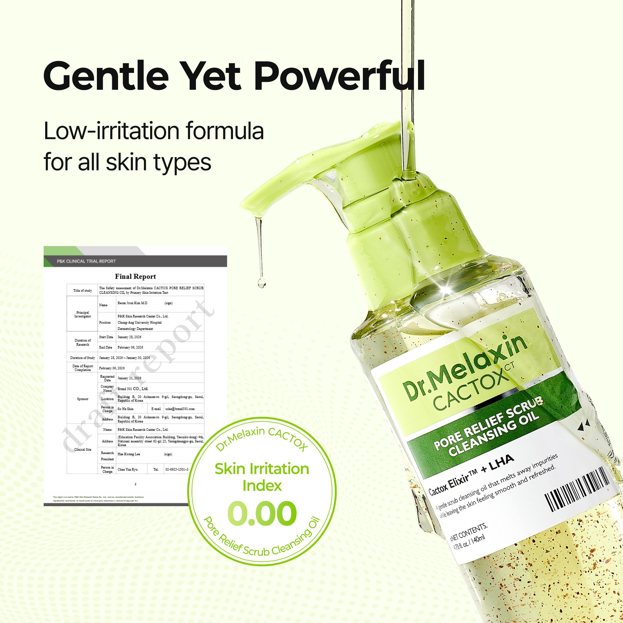 [Dr.Melaxin Official] CACTOX Pore Relief Scrub Cleansing Oil, Blackhead Removal & Deep Pore Cleansing, Non-Stripping Cactus Gel-Oil