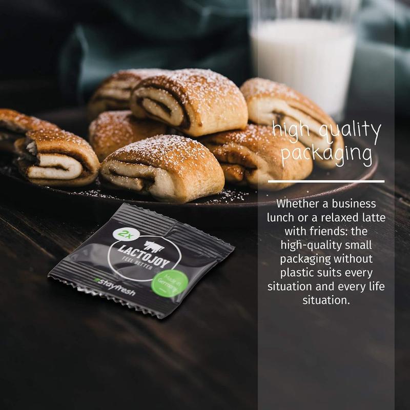 Lactase Pills I Powerful Lactase Enzymes for Lactose Intolerance I for Improved Digestion I No Silicon Dioxide, No Artificial Flavors I Vegan I Sample-Package of 5 Sachets à 2 Tablets