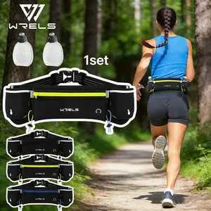Wrels 180ML Outdoor Portable Waist Bag Water Bottle Set, Marathon Running Sports Fitness Belt Bag, Arc-Shaped Hydration Pack