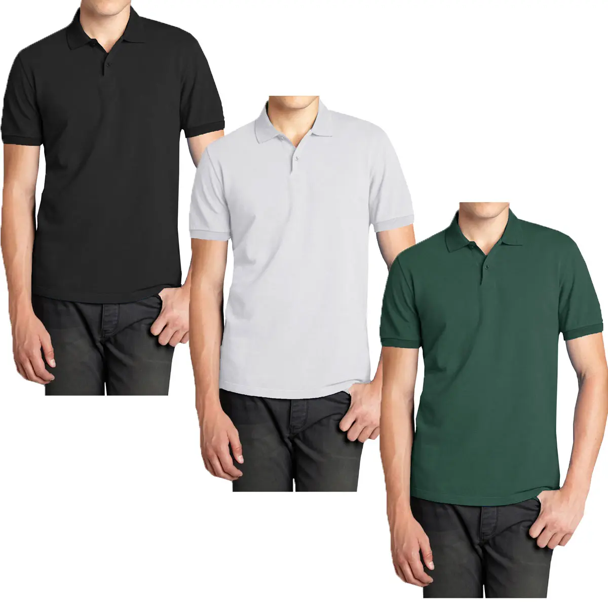 Black-White-Hunter Green