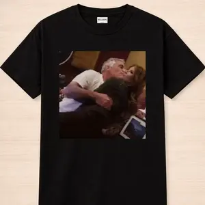 Melania Trump & Jeffrey Epstein Inspired Viral Meme Graphic T-Shirt – Controversial Couple Graphic Black Tee, Unisex Streetwear