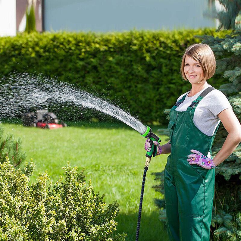 25/50/75/100ft Expandable Garden Hose Kit,Expendable Hose with Spray Nozzles, 3/4 Solid Brass Connectors, Retractable Latex Core - Lightweight Expanding Hose